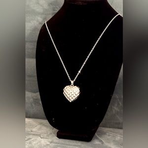 Lovely Silver & Crystal large heart ♥️ pendant dual designs for different looks